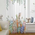 thumbnail image 5 of Spring Easter Sheer Curtains 72 Inches Long, Rabbits Eggs Botanical Floral Leaf Butterfly Light Filering Curtains, Breathable Simi Curtain Privacy Drapes for Living Room Bedroom Window Treatment, 5 of 9