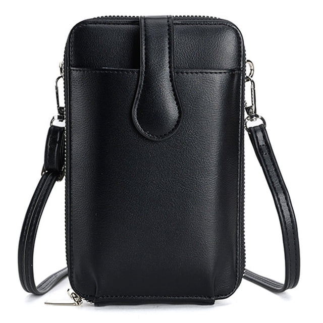 Bolso para teléfono móvil con hebilla de cinturón de PU para mujer, monedero multifuncional con capacidad para monedas, bolso para teléfono móvil