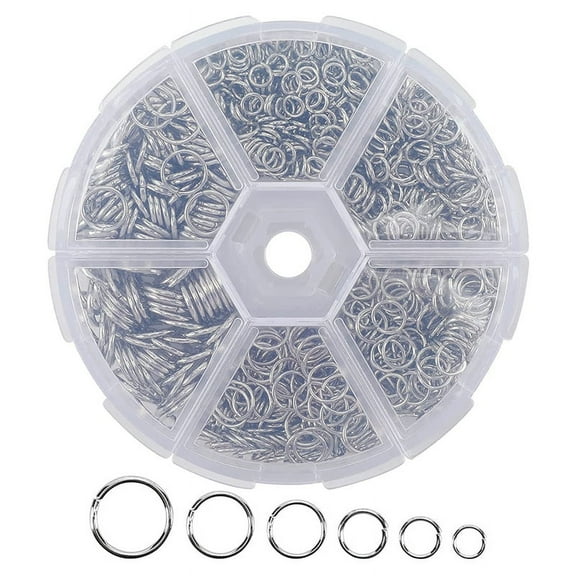 1390Pcs O Ring Metal Open Jump Rings Set Metal Jump Rings for Jewelry Making ,Silver