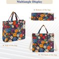 thumbnail image 6 of FORMRS Womens Corduroy Tote Bag Crossbody Shoulder Handbag with Pocket, Bright Colorful Flowers Pattern, 6 of 7