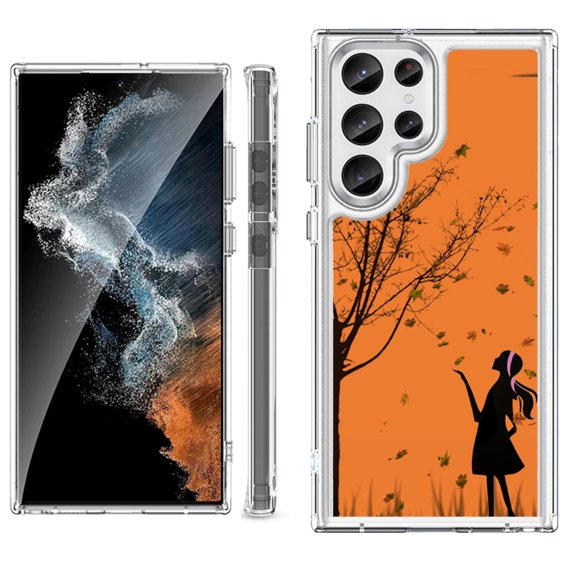 Shockproof Bumper Phone Case for Samsung Galaxy S23 Ultra 5G, by OneToughShield ® - Autumn Leaf