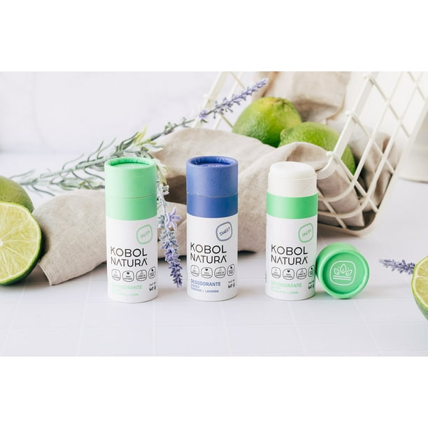Kit de 3 Desodorantes Naturales y Veganas Push Up 12 hrs de protección KOBOL Eucalipto Limon y Geranio Lavanda