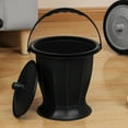 thumbnail image 4 of FONDOTIN Portable Chamber Pot Plastic Urinal Spittoon Black PP Lidded Hospital Wards 1Set, 4 of 8