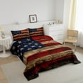 thumbnail image 3 of American Flag Comforter Set Twin Size Gift,Wooden Planks Painted as USA Flag Patriotic Country Style,Room Decorative Quilt Set,Ultra Soft, 3 of 7