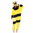 thumbnail image 5 of Yellow Bee Autumn Winter Cartoon Animal Sexy Onesie Women One Piece Pajamas Cute Family Matching Sleeping Clothes Cosplay Adults, 5 of 6