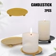 thumbnail image 2 of IKemiter Iron Plate Candle Holder Tea Light Stand Candlestick DIY Home Wedding Party Decor, 2 of 6