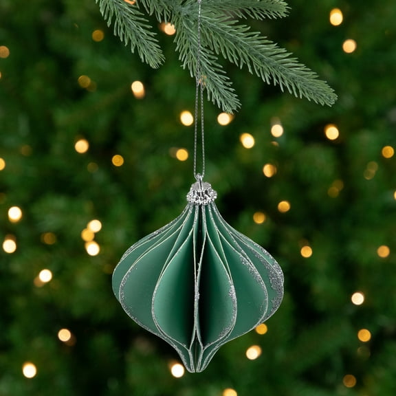 Northlight Glittered Onion Christmas Ornament - 4.25" - Green