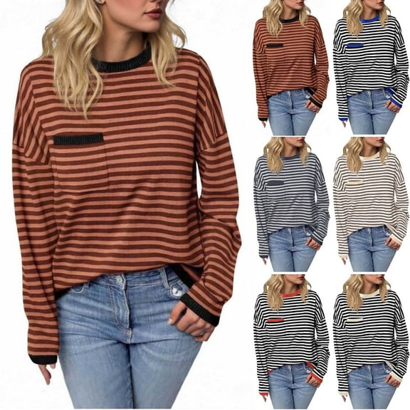Bovxnpu Fall Winter Plus Size Tops for Women, Womens Long Sleeve Shirt Tops Loose Casual Fall Thick T Shirts Winter Outs Trendy Clothes
