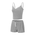 thumbnail image 4 of Michellecmm Women Striped Pajama Set, Lace Trim V-neck Camisole with Bow Shorts Sleepwear Loungewear, 4 of 9