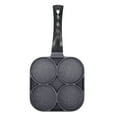 thumbnail image 2 of 4 Hole Frying Pan, Wide Use Elegant Texture Black Omelet Pan  For Kitchen For Gas Black, 2 of 8