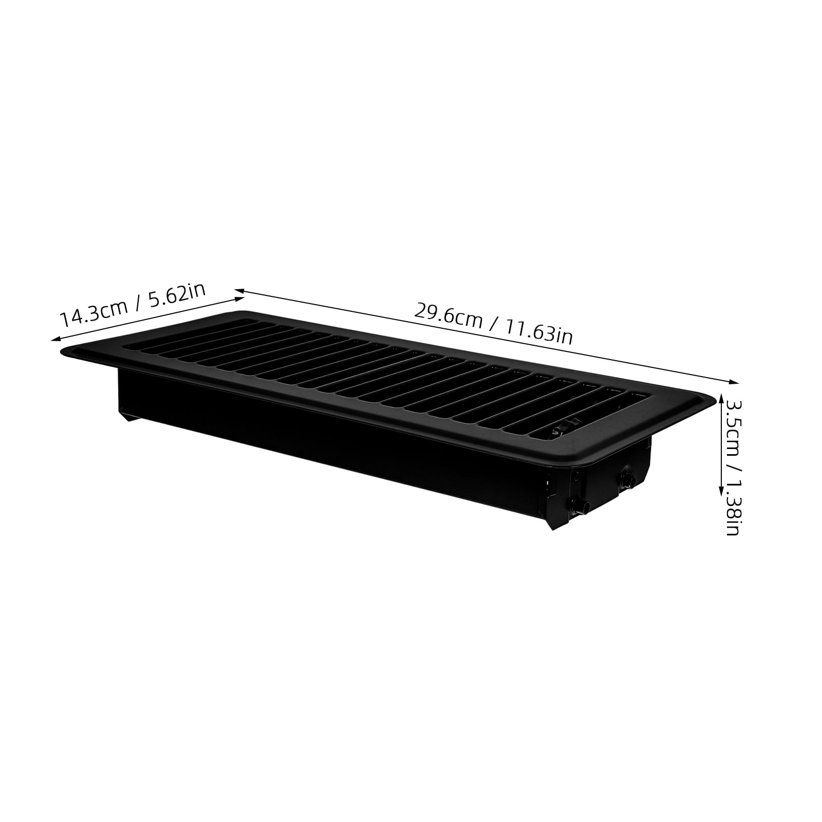 Raindrops 2Pcs Floor Vent Covers 4 X 10 Black Metal Vent Grille for Improved Indoor Air Circulation