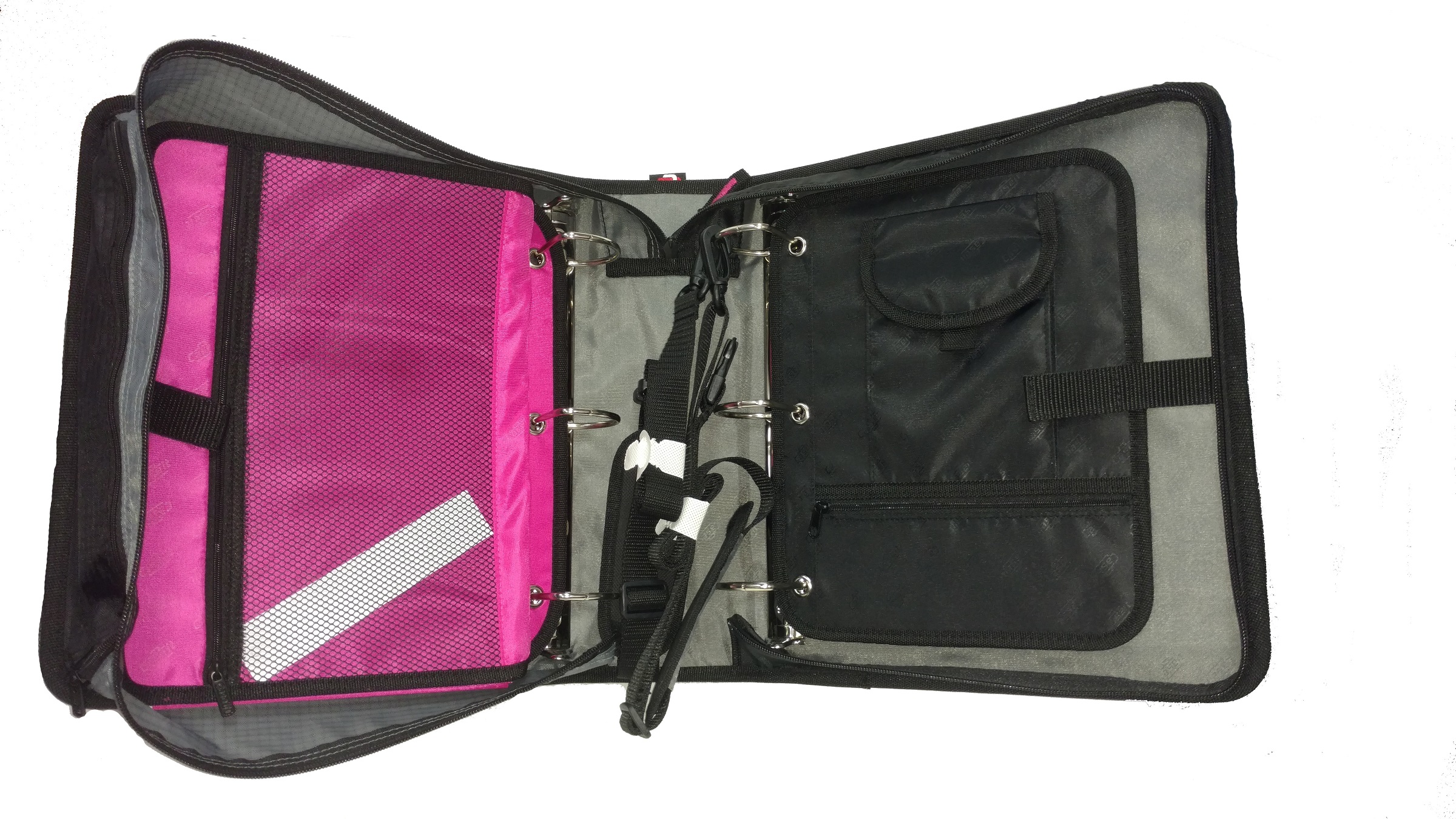 Case It 2" Dual D-Ring Zipper Backpack Binder, Pink, 4" capacity, DUAL-301-BB