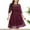 Wine, variant on Womens Dresses Plus Size Sales Under $10 Loose Fashion Casual Round-Neck Solid Three Quarter Mid-Length Sleeve Size Dress