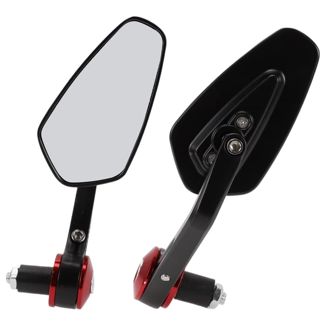 Espejos Retrovisores Universales de Motocicleta Ajustables para Manillar de Unique Bargains 1 Juego Negro Rojo M8 Forma Prismática