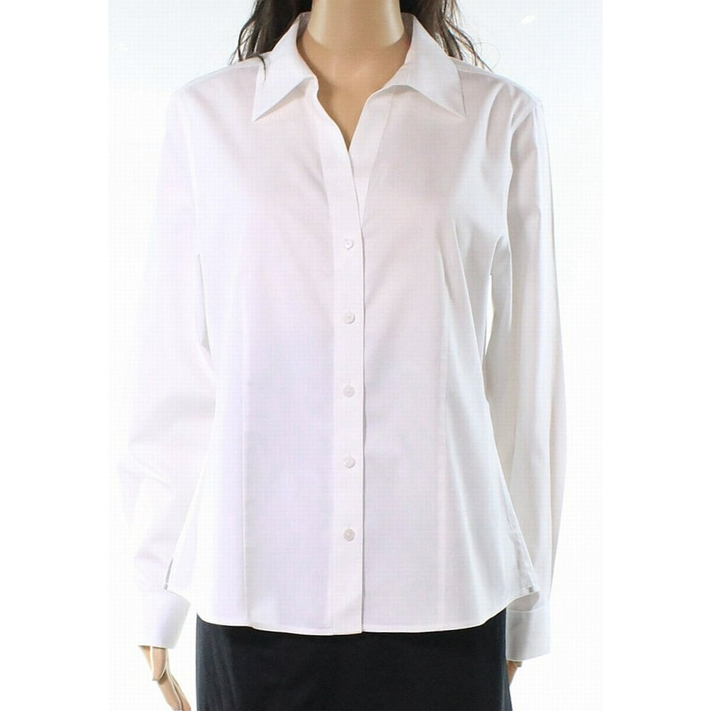 Foxcroft Foxcroft NEW White Womens 14P Petite Heritage Non Iron