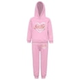 thumbnail image 5 of TiaoBug Kids Girls Hoodies Tracksuit Long Sleeve Sweatshirts with Jogger Sweatpants Set Pink-C 2-3, 5 of 7