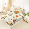 thumbnail image 4 of Erosebridal Garden Flower Twin Sheet Sets for Girls, Floral Butterfly Bedding, 3 Pieces, 1 Flat Sheet 1 Fitted Sheet and 1 Pillowcase, 4 of 5