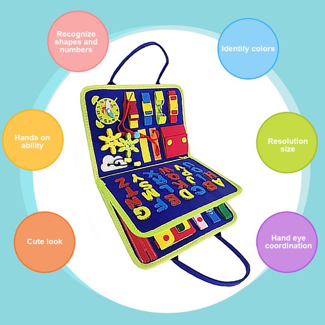 Montessori Baby Busy Board Dress Aids Cremallera Botón Cordón Herramienta Niñas Niños Regalo Ndcxsfigh libre de BPA