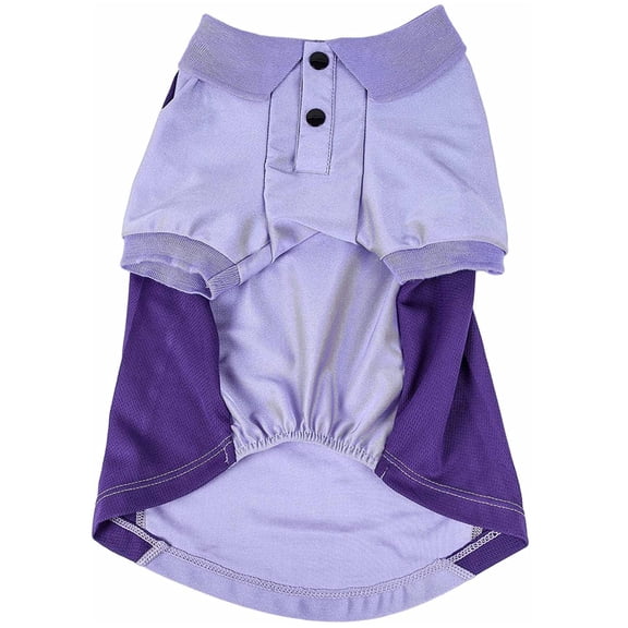 Pet Life Active 'Barko Pawlo' Relax-Stretch Wick-Proof Performance Dog Polo T-Shirt ~ Lavander ~ Small