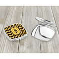 thumbnail image 3 of Letter O Chevron Black and Gold Compact Mirror, 3 of 4