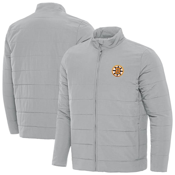 Men's Antigua Gray Boston Bruins Swelter Full-Zip Jacket
