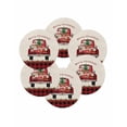 thumbnail image 7 of 15 Inch Round Placemats Set of 6, Christmas Truck Gnomes Non Slip Heat Insulation PP Table Mats, Red Black Plaid Xmas Tree Burlap Washable Place Mats for Kitchen Dining Party Table Decor, 7 of 7