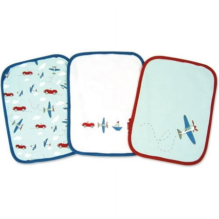 George Baby - Cotton Burp Cloths 3-Pack, Transit