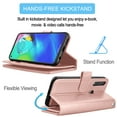 thumbnail image 4 of Moto G Power Case, 2020 Motorola Moto G Power Wallet Case,Takfox PU Leather Case Kickstand Cash ID Credit Card Slots Holder Carrying Flip Phone Case Cover Detachable Magnetic Hard Case &Strap,Pink, 4 of 7