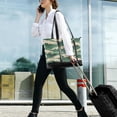 thumbnail image 5 of FORMRS Canvas Laptop Tote Bag for Women with 15.6" Computer Compartments Shoulder Handbag, Green Wave Pattern, 5 of 7