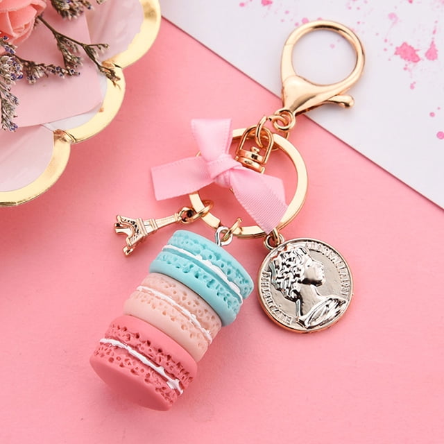 Macaron Cake Keychain Adorable Design Colorful Enamel Charm Collectible For Party Decoration Accessory