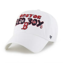 Women's '47 White Boston Red Sox Flower Power Clean Up Adjustable Hat