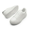 thumbnail image 3 of DREAM PAIRS Women's Casual Walking Shoes Comfortable Chunky Platform Fashion Sneakers White/Silver Size 11, 3 of 9