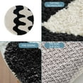 thumbnail image 4 of SDJMa 100% Cotton Tufted Bathroom Rugs Luxurious Plush Black and White Pattern Bath Mat Absorbent, Quick Dry, Spa Design Shower Room Décor, Circular 15.7" x 15.7", 4 of 6