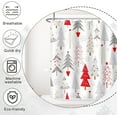 thumbnail image 3 of Christmas Shower Curtain, Grey and Red Xmas Tree Shower Curtain for Bathroom Winter Snowflake Decorative Bathroom Curtain with Hooks Waterproof New Year Shower Curtain, 72x72 Inch, 3 of 6