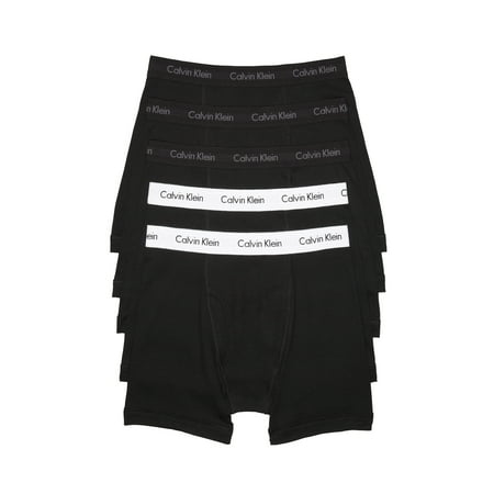 Size XL Calvin Klein 5-Pack Mens Cotton Classic Fit Boxer Briefs (Black)