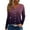 Purple, variant on Women's Henley Neck Long Sleeve Shirt, Casual Button-Down Blouse with Floral Print - Summer Lightweight Tops