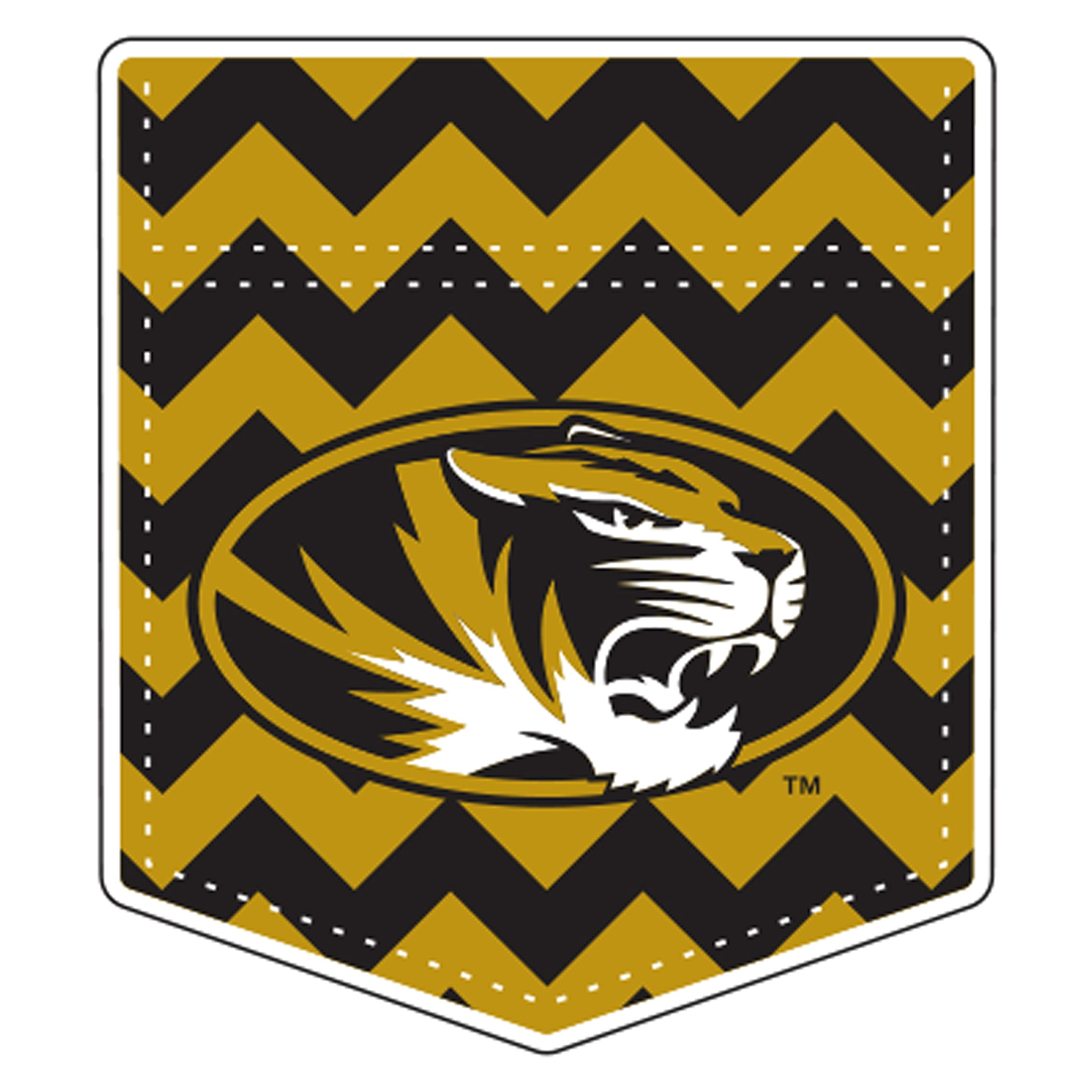 Missouri Decal (CHEVRON POCKET MIZZOU DECAL (4''), 4 in)