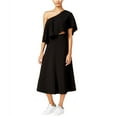 thumbnail image 2 of Rachel Roy Womens Flounce Midi One Shoulder Dress, Black, 0, 2 of 3