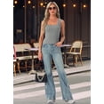 thumbnail image 3 of DARING DIVA Women's Scoop Neck Sleeveless Fitted Cotton Layering Tank Top XS Grey, 3 of 7