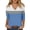 Blue#9527, variant on CONZONE Womens Summer T-Shirts 3/4 Sleeve T Shirts for Women Casual V Neck Patchwork Color Lightweight Tees Soft Cozy Dailywear