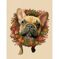 thumbnail image 2 of Fab Funky 15x18 White Modern Wood Framed Museum Art Print Titled - French Bulldog, Cranberry Wreath, 2 of 4