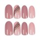 thumbnail image 4 of Prensa brillante en las Uñas pegamento pegamento de almendra medio Uñas acrílicas con líneas doradas, 4 of 5