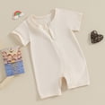 thumbnail image 2 of Bagilaanoe Newborn Baby Girls Boys One-pieces Short Sleeve Jumpsuit 3M 6M 12M 18M 24M Infant Romper Casual Clothing, 2 of 8
