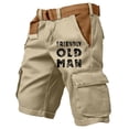 thumbnail image 2 of Big And Tall Men's Cargo Shorts With Elastic Waist And Drawstring Featuring Durable Fabric And Contrast Pocket Lining For Summer Work Hiking Fishing Khaki XXL, 2 of 5