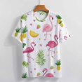 thumbnail image 3 of Flamingo Pattern T Shirts Basic T-Shirt Short Sleeve Ladies Tee Shirt Summer Graphic Clothing, 3 of 6