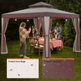 thumbnail image 2 of Phonjoroo Patio Gazebo Tent 10' x 10', Outdoor Canopy Shelter, Red, 2 of 7