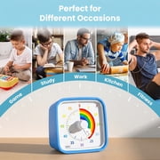 Behome 60-Minute Visual Timer for Kids with Night Light, Silent Operation Countdown Kitchen Timer, Drop-resistant Classroom Timers for Study, Office, Kitchen