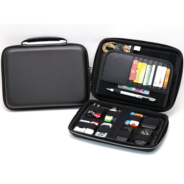 Estuche protector de disco duro de bolsillo organizador USB para memorias USB, tarjetas SD, tarjetas de memoria, banco de energía, cables, auriculares Adepaton 2033970