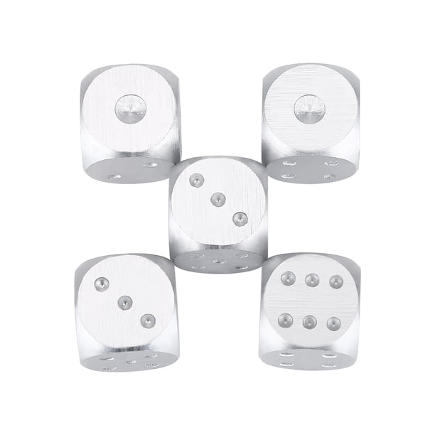 Set De 5 Dados De Aleación De Aluminio Para Juegos De Mesa Y Póker - Incluye Caja De Almacenamiento Plateada, Resistentes Y Elegantes Regalos Aficionados Juegos Set De 5 Dados De Aleación De Aluminio Para Juegos De Mesa Y Póker - Incluye Caja De Almacenamiento Plateada, Resistentes Y Elegantes Regalos Aficionados Juegos