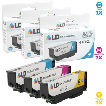 LD Products Compatible Cartridge Replacement for Epson T410XL / Epson 410XL High Yield (Cyan, Magenta, Yellow, (Best Epson Compatible Ink Cartridges Review)